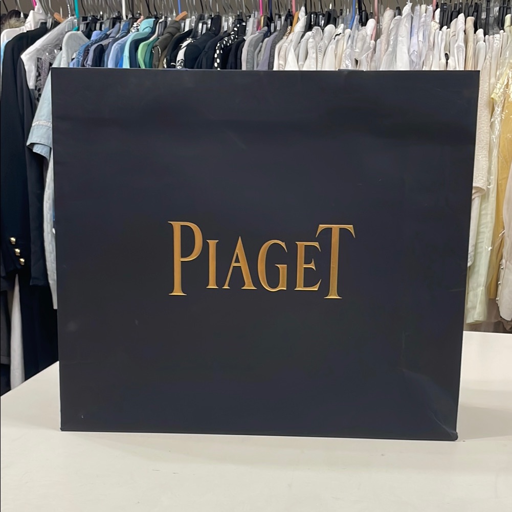 Piaget Luxury Black Bag With Gold Logo